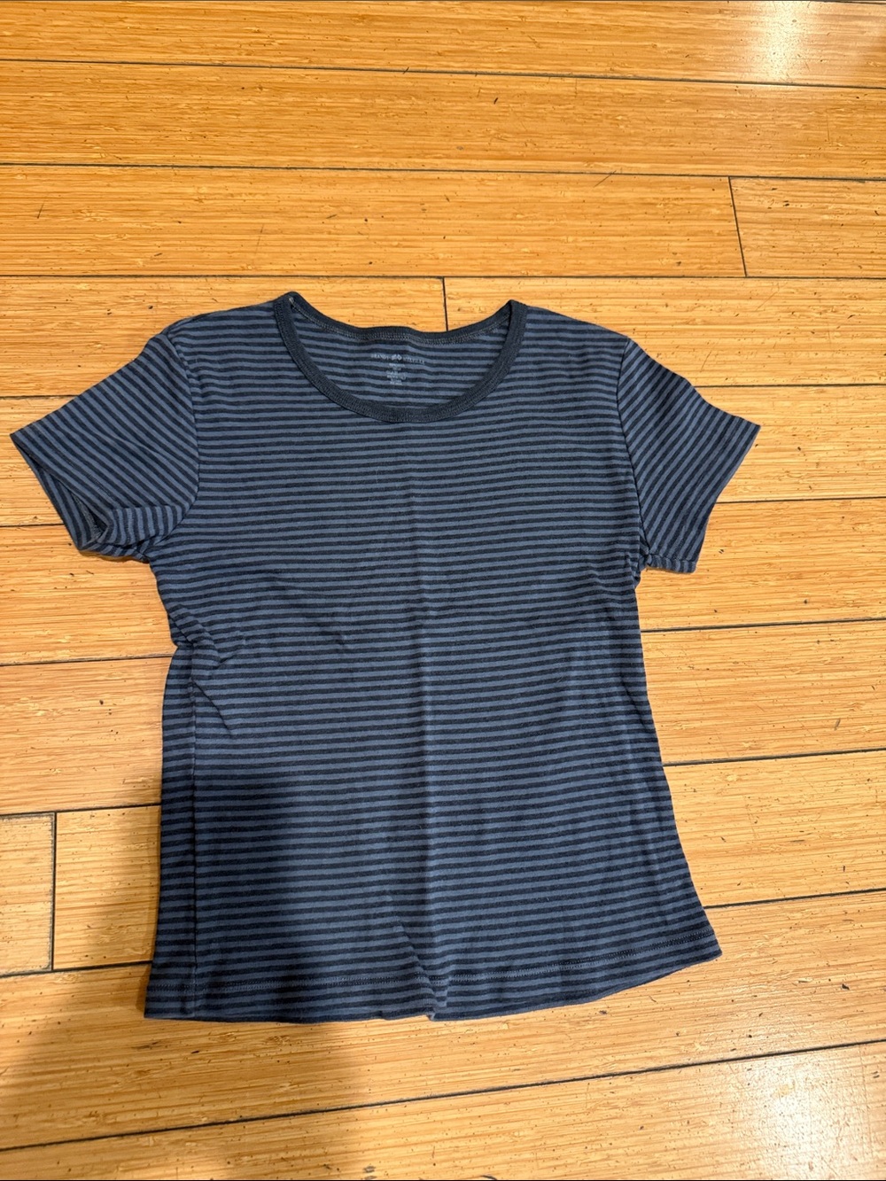 Brandy Melville Striped Navy & Black Short Sleeve Tee